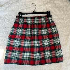 J. Crew Plaid City Mini Skirt in red